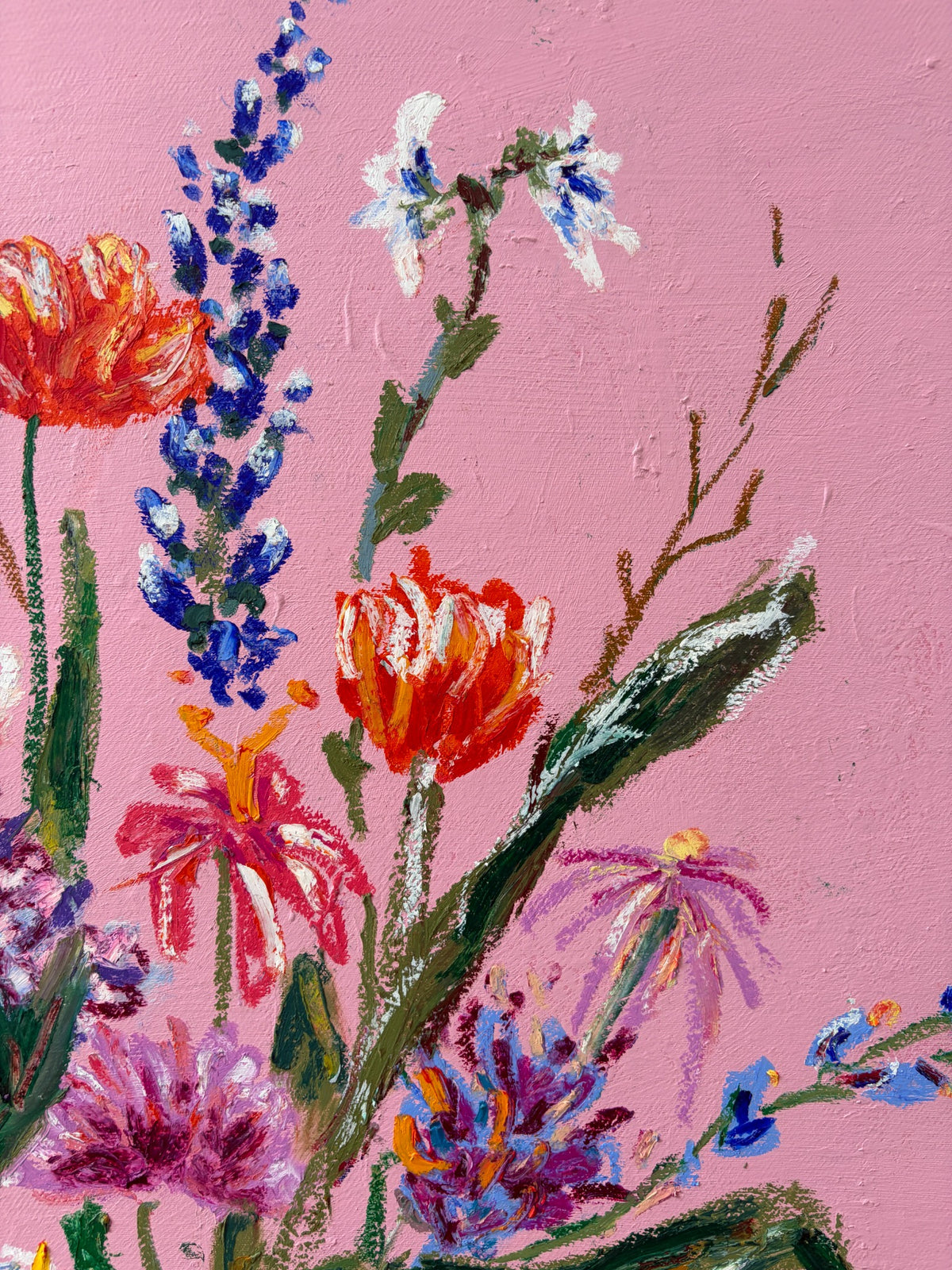 Fuck off Lego Flowers – Detailaufnahme der Malerei