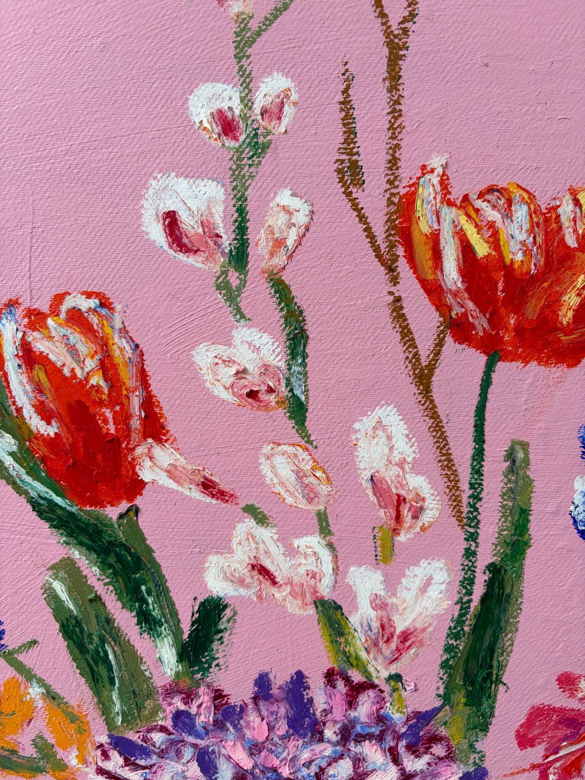 Fuck off Lego Flowers – Detailaufnahme der Malerei