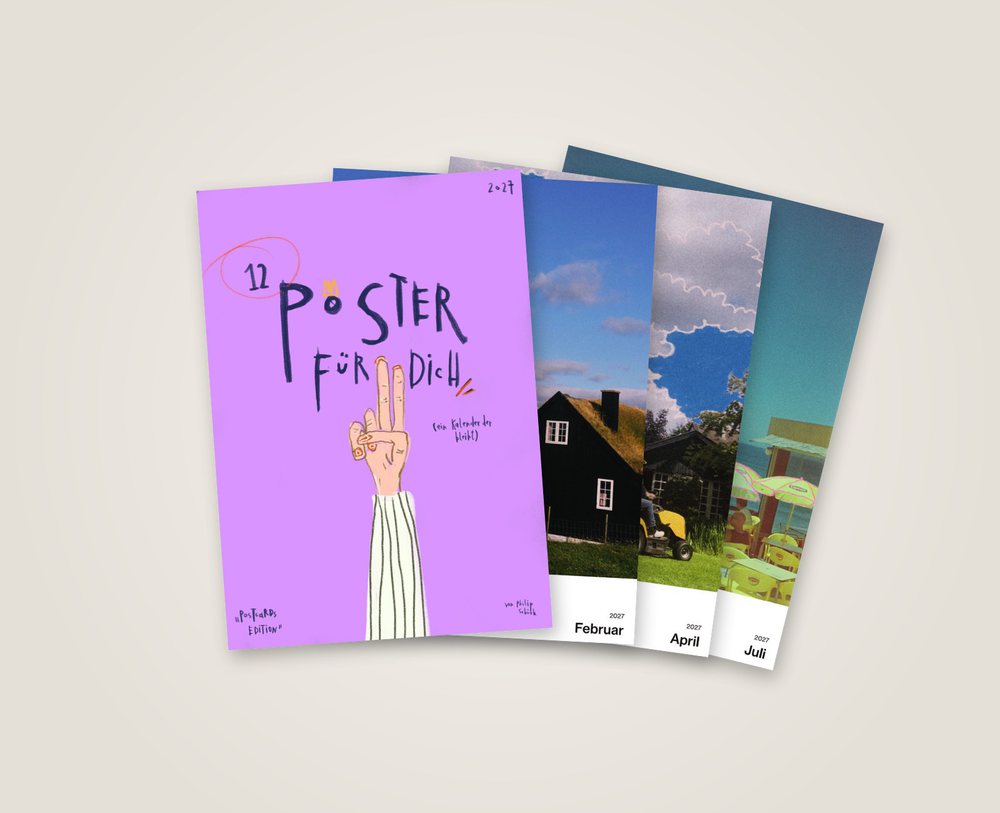 Postkarten für dich: Titelblatt und Monatsblätter